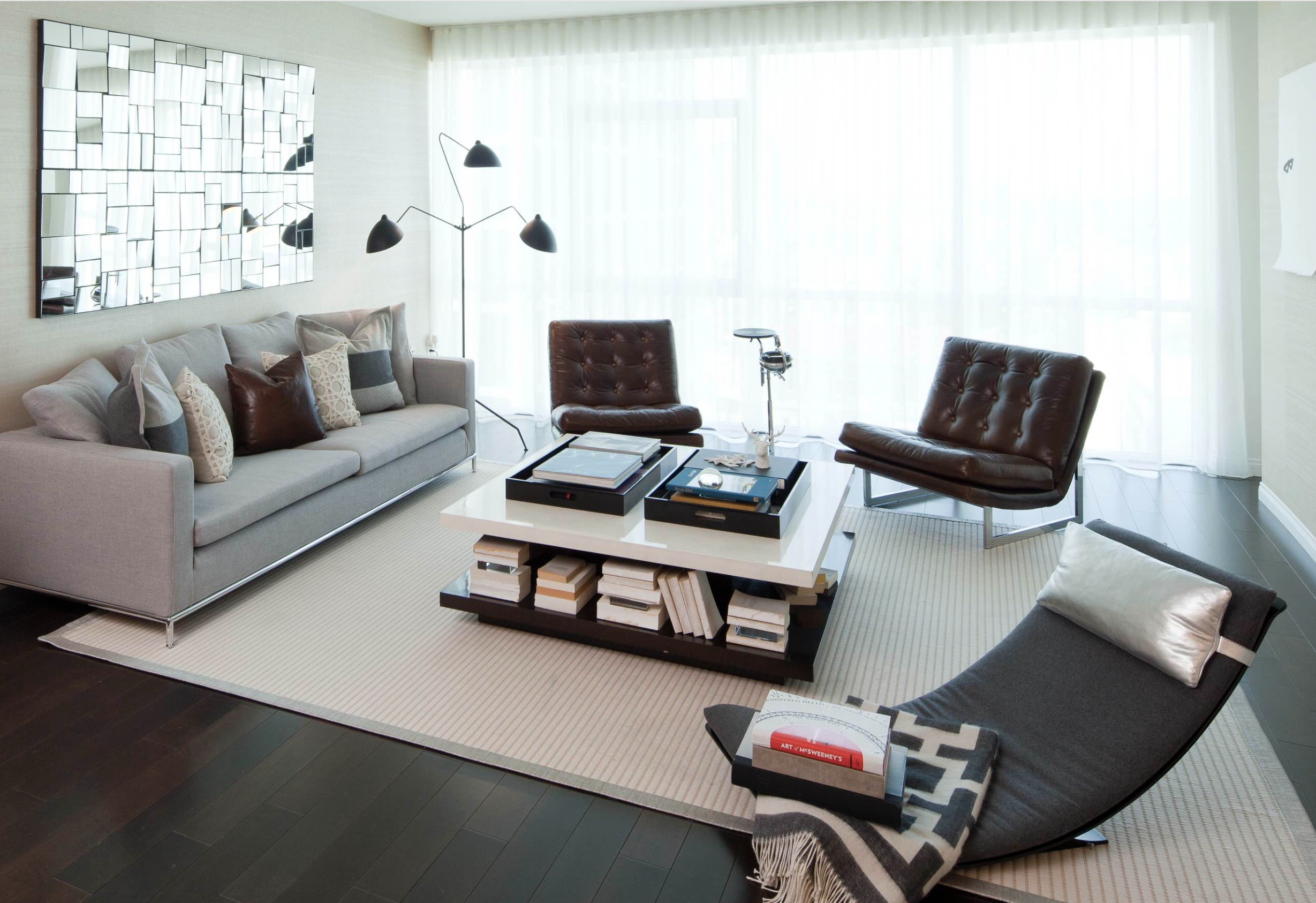Custom rugs in living room