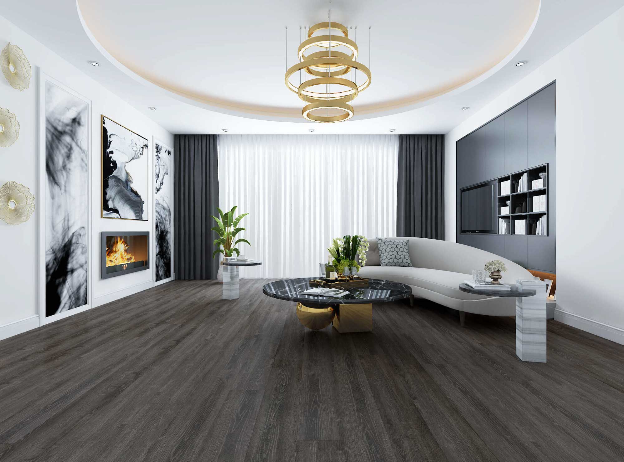Ghost Oak deluxe Edition Laminate flooring in living room