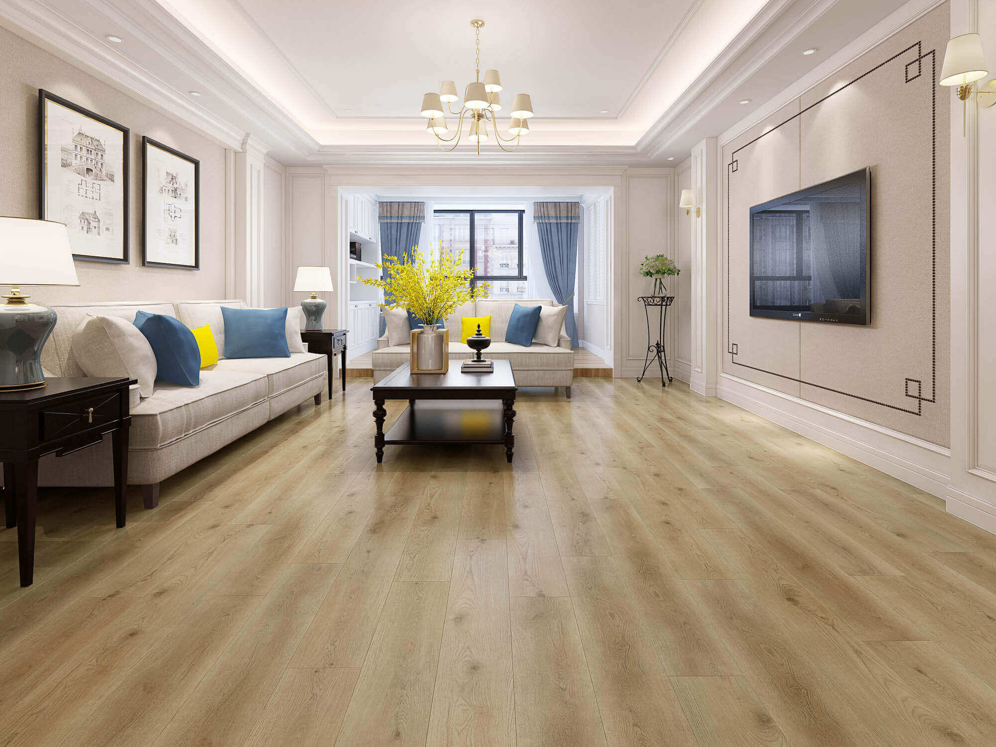 Platinum edition Laminate Flooring in family room