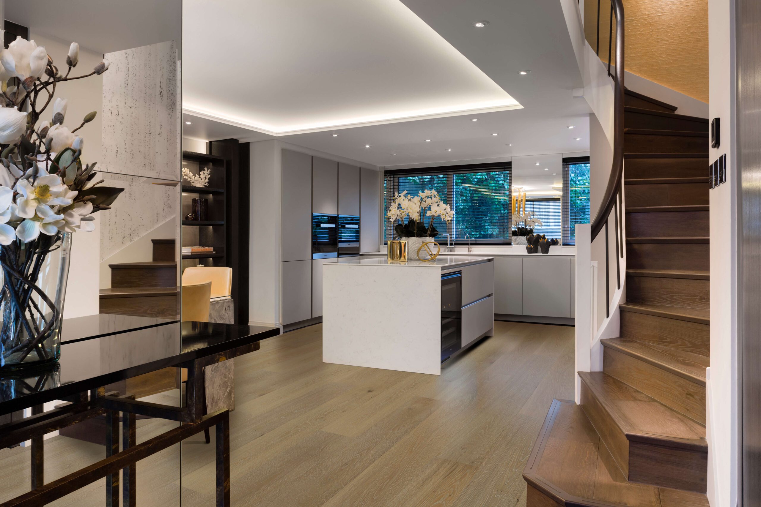Engineered timber floor in home