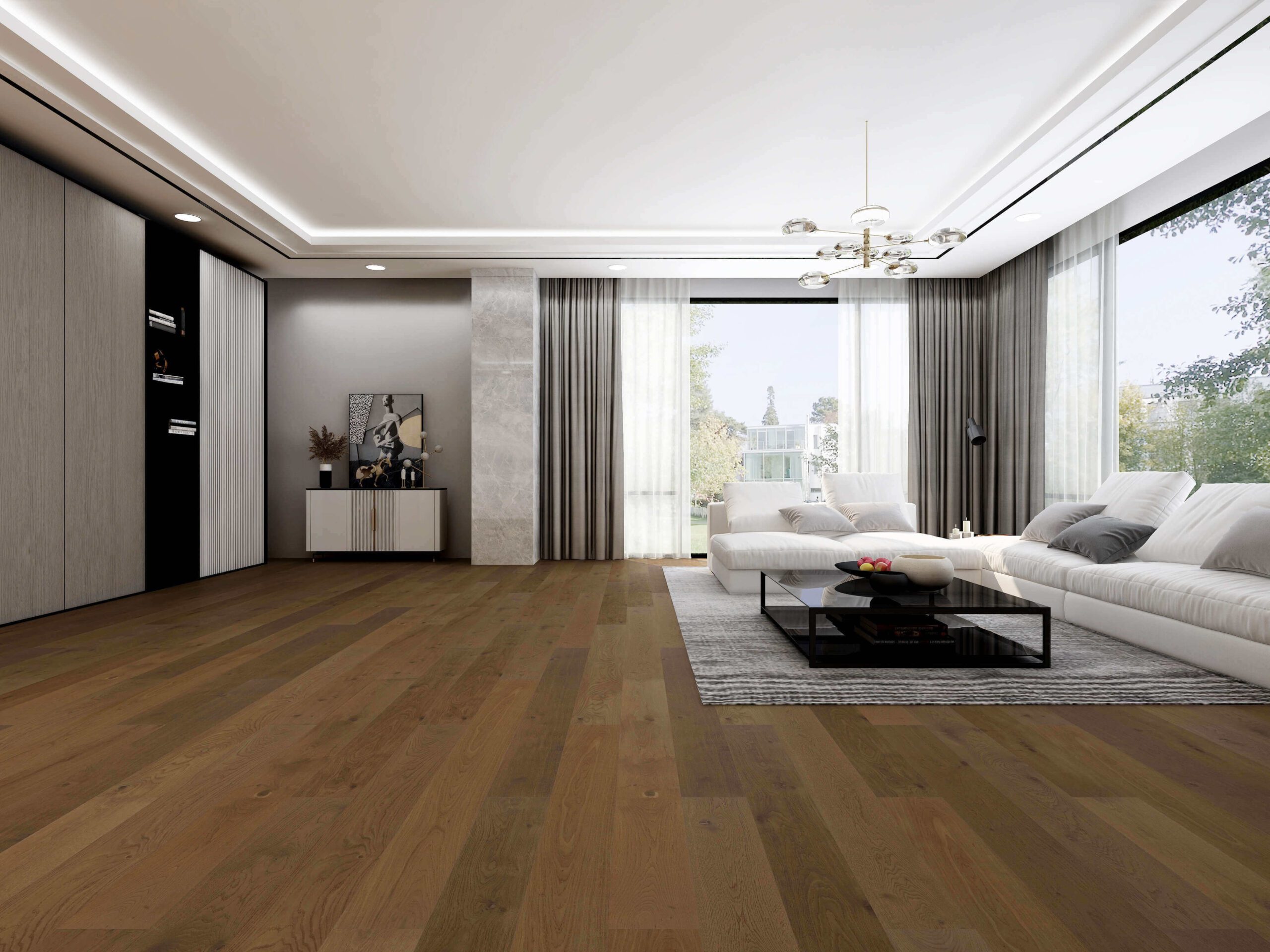 Engineered Timber Floor project oak in living room. European Oak Flooring